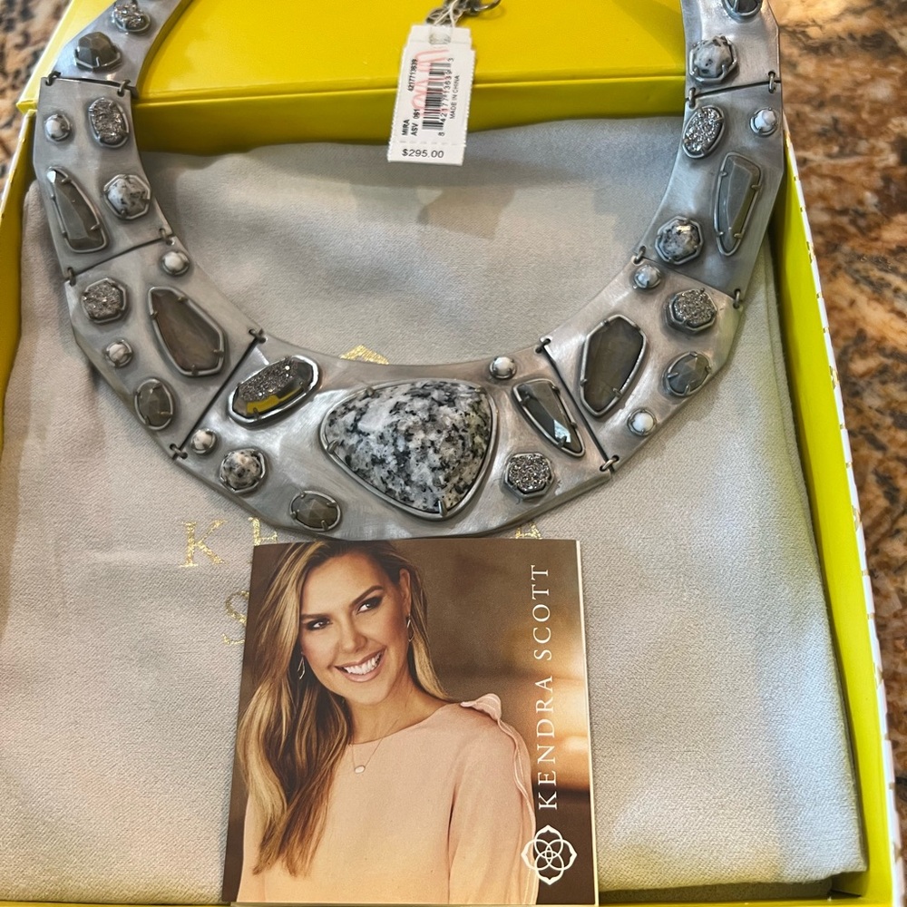 Kendra Scott Silver Necklace with Gray Accents